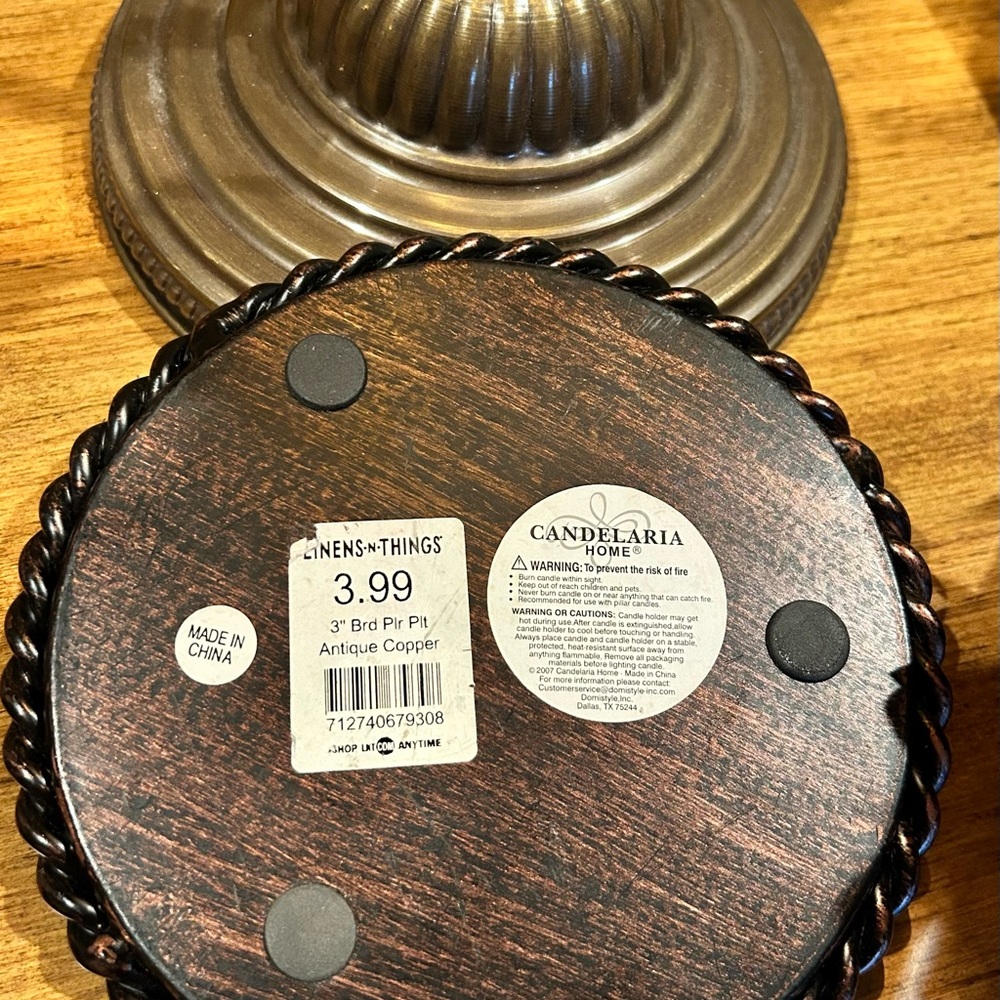 Candle with bronze tray - Picture 4 of 4